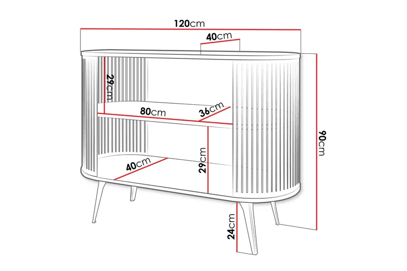 Galia Skänk 120x40 cm - Svart/Brun - Förvaring - Förvaringsmöbler - Sideboard & skänk