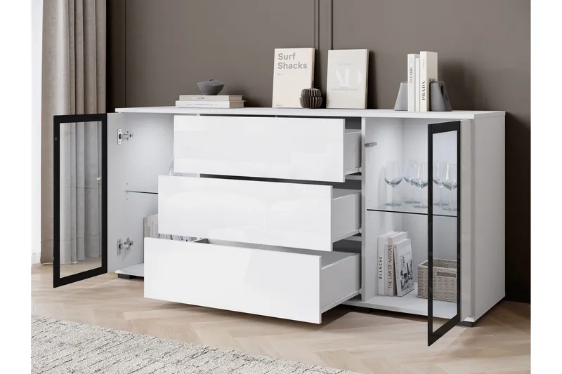 Gamal Skänk 150x40 cm - Brun/Vit - Förvaring - Förvaringsmöbler - Sideboard & skänk