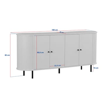Haulover Konsolbord 180 cm - Valnöt/Svart - Förvaring - Förvaringsmöbler - Sideboard & skänk
