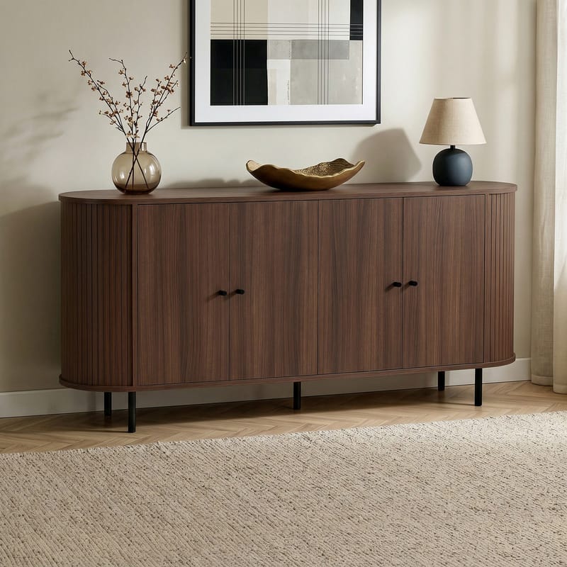 Haulover Konsolbord 180 cm - Valnöt/Svart - Förvaring - Förvaringsmöbler - Sideboard & skänk