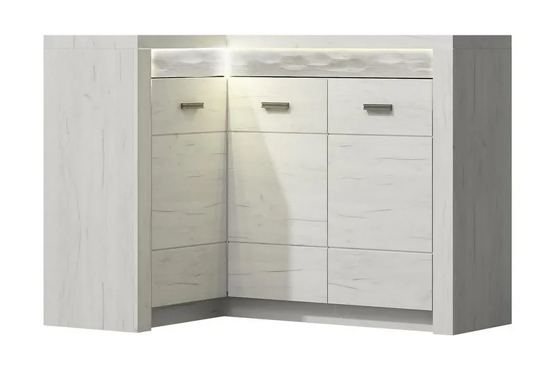 Indianapolis Skänk 131x42x104 cm, Beige/Grå/Vit