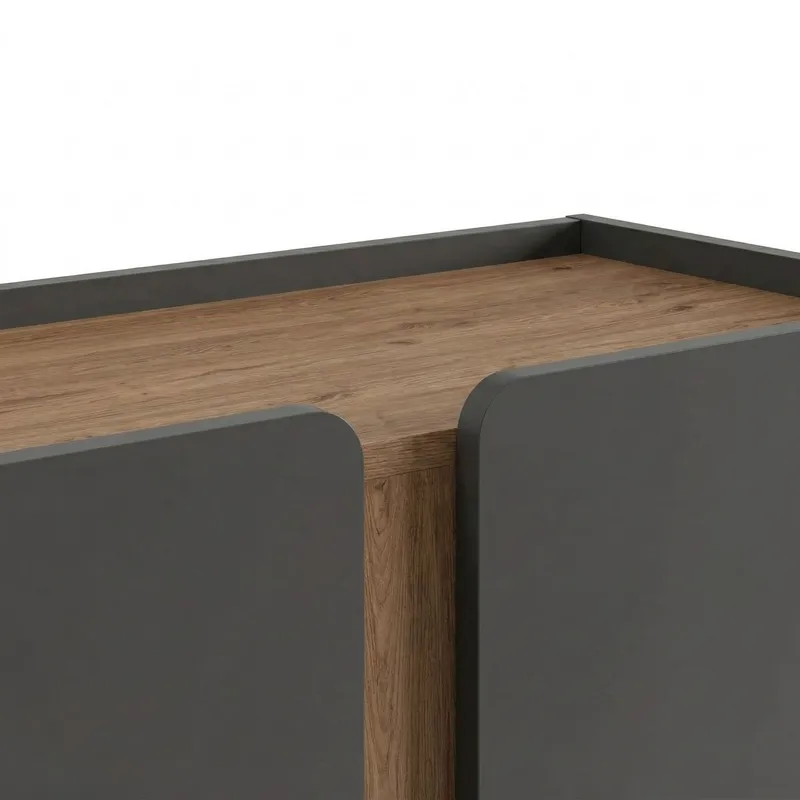 Lomar Sideboard 90x120,4x40,5 cm - Antracit/Naturlig ek/Svart - Förvaring - Förvaringsmöbler - Sideboard & skänk