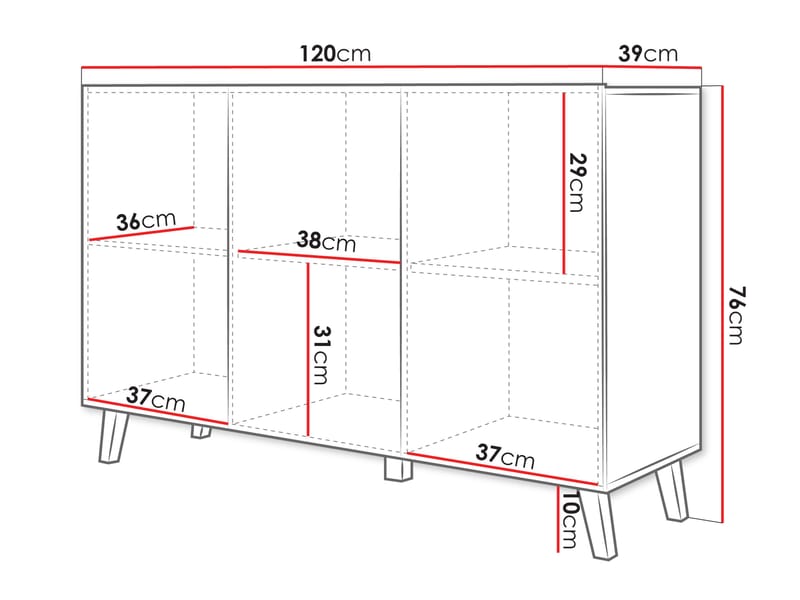 Orvik Skänk 120 cm i Trä med Metallben - Beige - Förvaring - Förvaringsmöbler - Sideboard & skänk