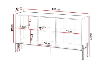 Sherie Skänk 150x40 cm - Beige - Förvaring - Förvaringsmöbler - Sideboard & skänk