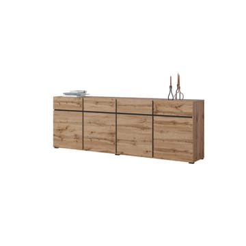 Sideboard Cross 4 dörrar med 4 lådor - Wotan Ek - Svart - Förvaring - Förvaringsmöbler - Sideboard & skänk