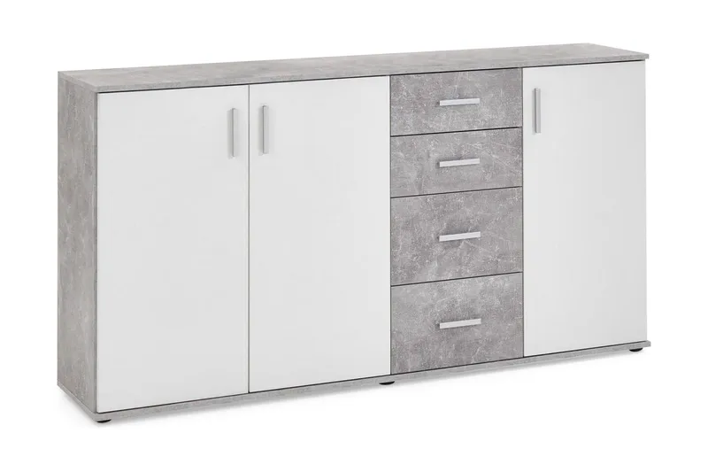 Albi Skänk 160 cm, Grå/Vit