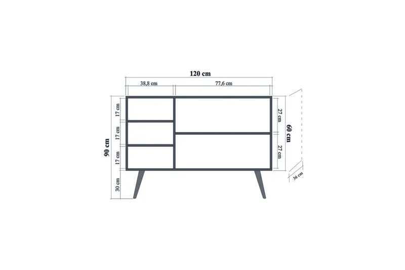 Brokind Skänk 120 cm - Brun - Förvaring - Förvaringsmöbler - Sideboard & skänk