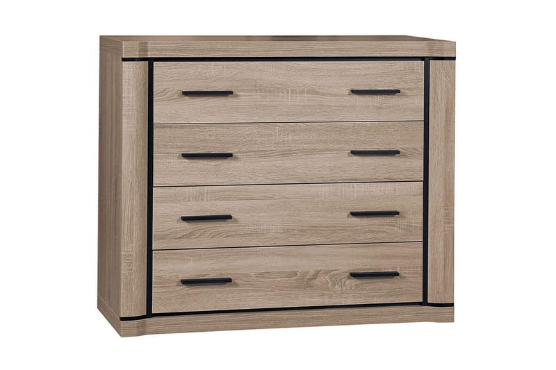Dallas Skänk 107x43,5x91 cm LED-belysning, Beige/Grå