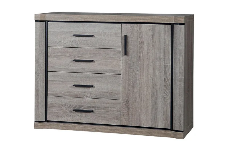 Dallas Skänk 117x43,5x91 cm LED-belysning, Beige/Grå