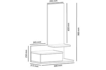 Filford Sideboard 60 cm - Ek|Antracit - Förvaring - Förvaringsmöbler - Sideboard & skänk