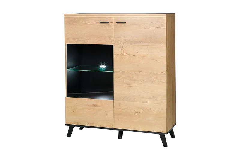 John Skänk 101x40x121 cm, Beige/Svart