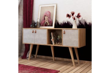 Mod Skänk 140 cm i Målat Trä - Vit|Brun - Förvaring - Förvaringsmöbler - Sideboard & skänk