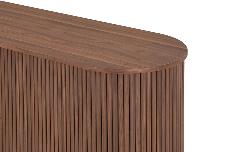 Noira Smalt Sideboard Ribbad Valnöt 150x45 cm - Valnöt / Brun - Förvaring - Förvaringsmöbler - Sideboard & skänk