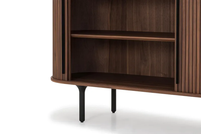 Noira Smalt Sideboard Ribbad Valnöt 150x45 cm - Valnöt / Brun - Förvaring - Förvaringsmöbler - Sideboard & skänk