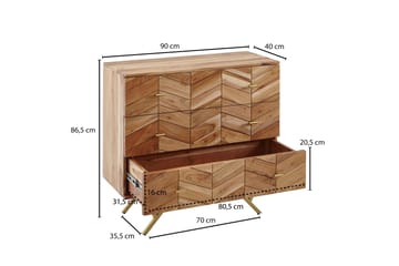 Willowdale Sideboard 90 cm i Trä med Ekutseende - Ljusbrun Träton - Förvaring - Förvaringsmöbler - Sideboard & skänk
