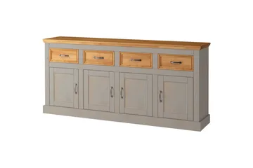Skänk Selma 190x38x87, Grå/Fläck/Vax - 190x38x87, Grå/Fläck/Vax - Förvaring - Förvaringsmöbler - Sideboard & skänk