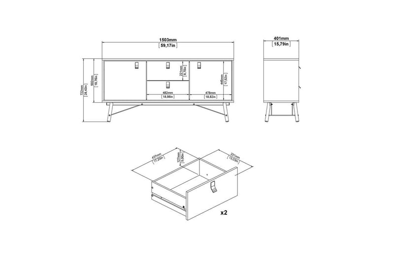 Tadami Skänk 150x40 cm - Förvaring - Förvaringsmöbler - Sideboard & skänk