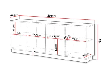 Torvalen Skänk 200x42 cm - Beige - Förvaring - Förvaringsmöbler - Sideboard & skänk