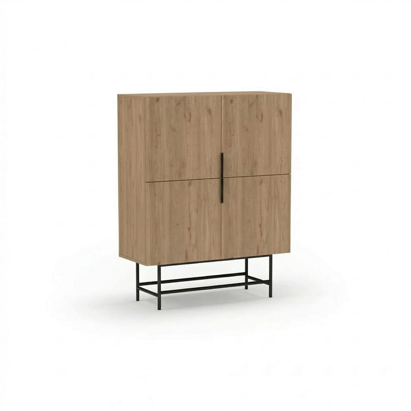 Truvia Sideboard 100x128x40 cm, naturlig ek svart