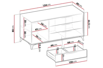 Vemdalen Byrå 154 cm - Beige - Förvaring - Förvaringsmöbler - Byrå