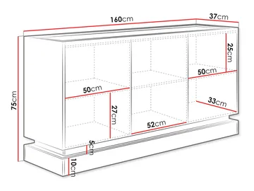 Zelric Skänk 160x37 cm - Beige - Förvaring - Förvaringsmöbler - Sideboard & skänk