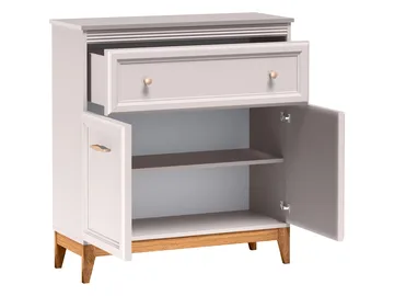 Zeylor Sideboard 92 cm - beige med ben i naturek/guld-kopparfärgade handtag - Förvaring - Förvaringsmöbler - Sideboard & skänk