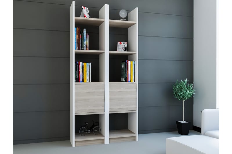 Decorotika Bokhylla 66 cm i Ek, Vit
