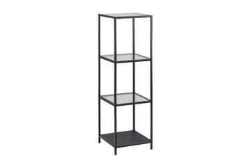 Ikaria Bokhylla 35 cm med 4 Hyllplan i Glas och Metall - Svart - Förvaring - Hylla - Bokhylla