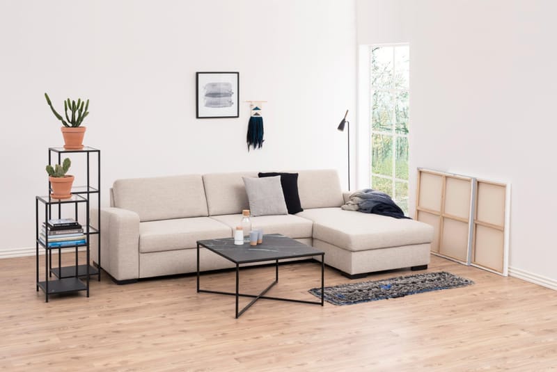 Ikaria Bokhylla 35 cm med 4 Hyllplan i Glas och Metall - Svart - Förvaring - Hylla - Bokhylla