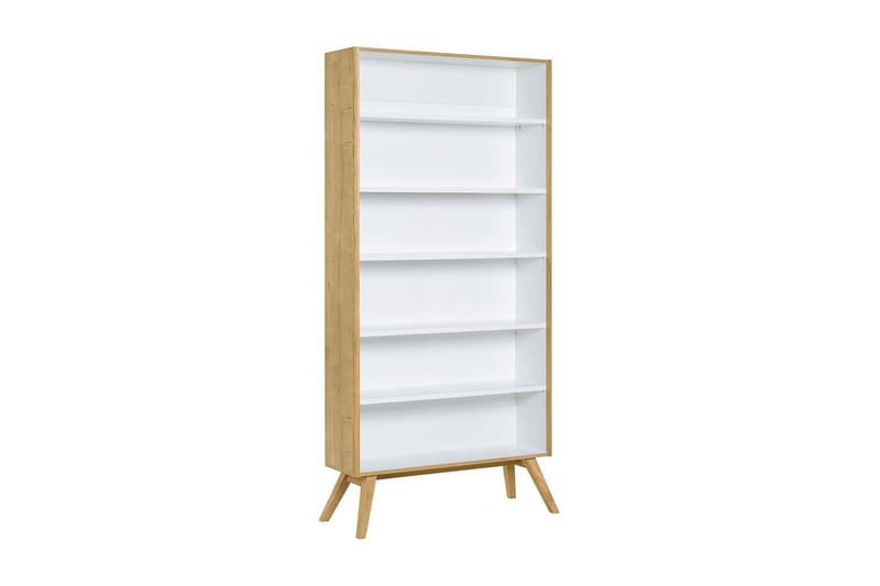 Nature Bokhylla 101 cm i Ek, Vit|Beige