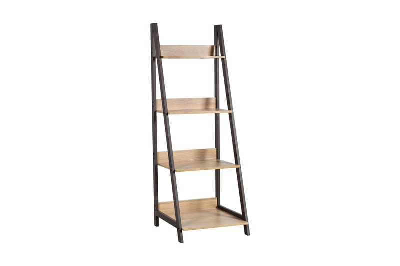 Step Bokhylla 48 cm i Trä med Metallram, Ljusbrun