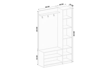 Caeton Hyllsystem 200 cm - Matt Vit - Förvaring - Skåp - Förvaringsskåp