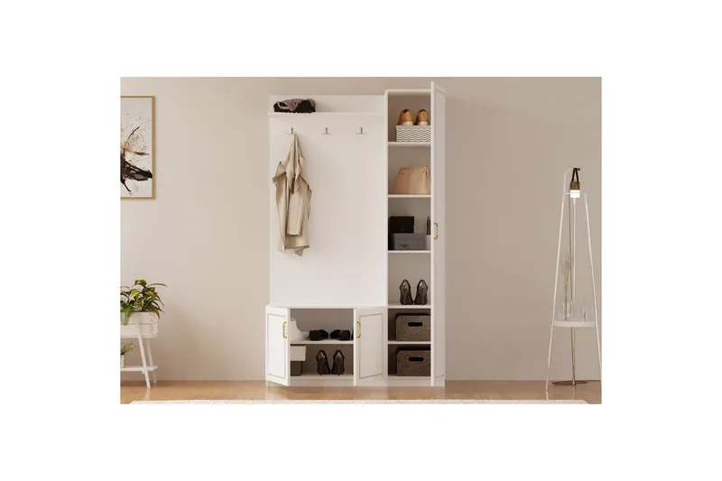 Caeton Hyllsystem 200 cm - Matt Vit - Förvaring - Skåp - Förvaringsskåp