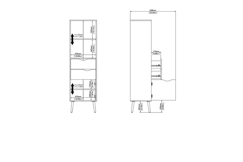 Hostafranc Bokhylla 50,2 cm - Vit - Förvaring - Hylla - Bokhylla