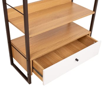 Hylla Study ek/vit 70x30x124,5 cm - ek/vit - Förvaring - Hylla - Hyllplan & hyllkonsol