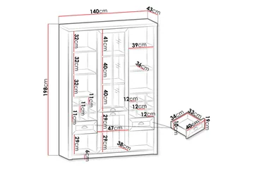 Prowansja Bokhylla 140 cm - Vit/Trä - Förvaring - Hylla - Bokhylla