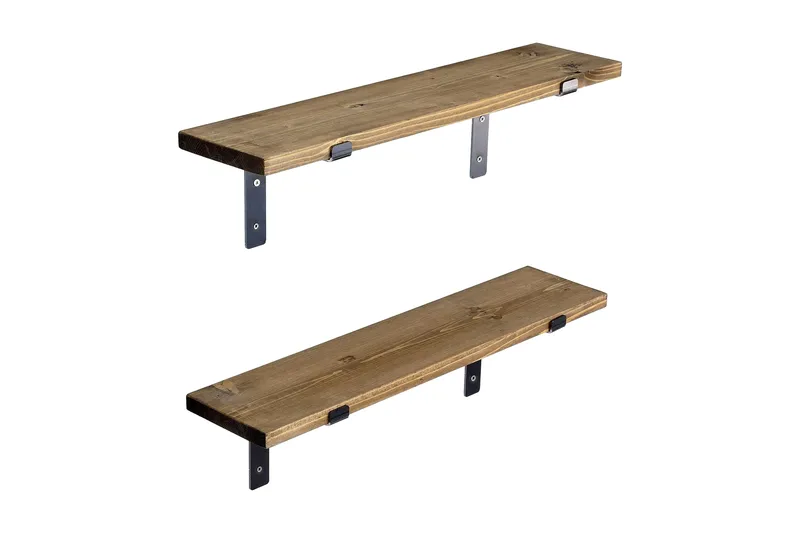 Bogel Vägghylla 60 cm, Svart/Valnöt
