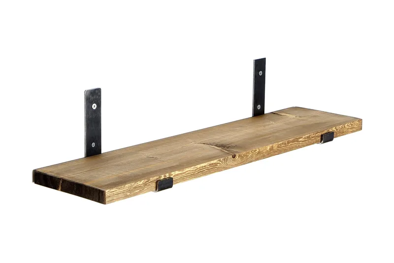 Chealsie Vägghylla 60 cm, Svart/Valnöt