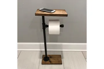 Pukkuri Pappershållare 30 cm - Brun/Svart - Hus & renovering - Kök & bad - Badrum - Badrumstillbehör - Toalettpappershållare