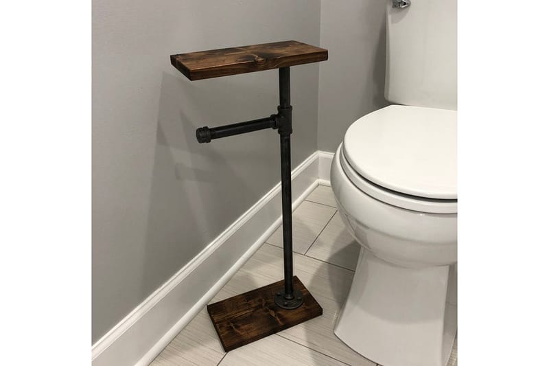 Pukkuri Pappershållare 30 cm - Brun/Svart - Hus & renovering - Kök & bad - Badrum - Badrumstillbehör - Toalettpappershållare