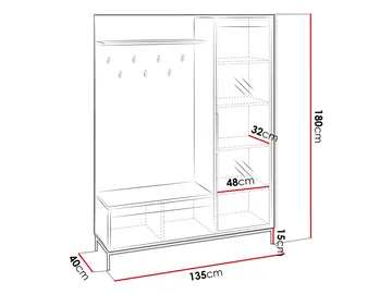 Bjurholm Hallmöbelset 180 cm - Möbler - Hallmöbler - Möbelset för hall & entre