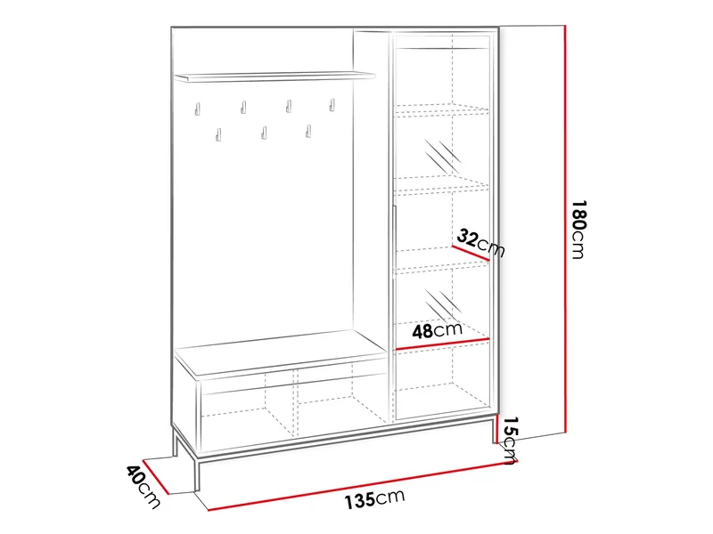 Bjurholm Hallmöbelset 180 cm - Möbler - Hallmöbler - Möbelset för hall & entre