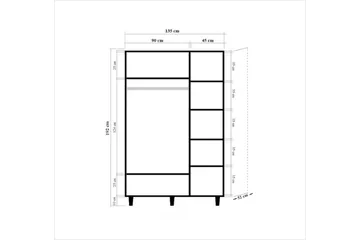Brokind Garderob 135 cm - Brun/Grön - Förvaring - Klädförvaring - Garderob & garderobssystem