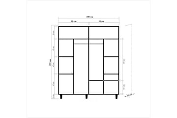 Brokind Garderob 180 cm - Brun/Svart/Ek - Förvaring - Klädförvaring - Garderob & garderobssystem