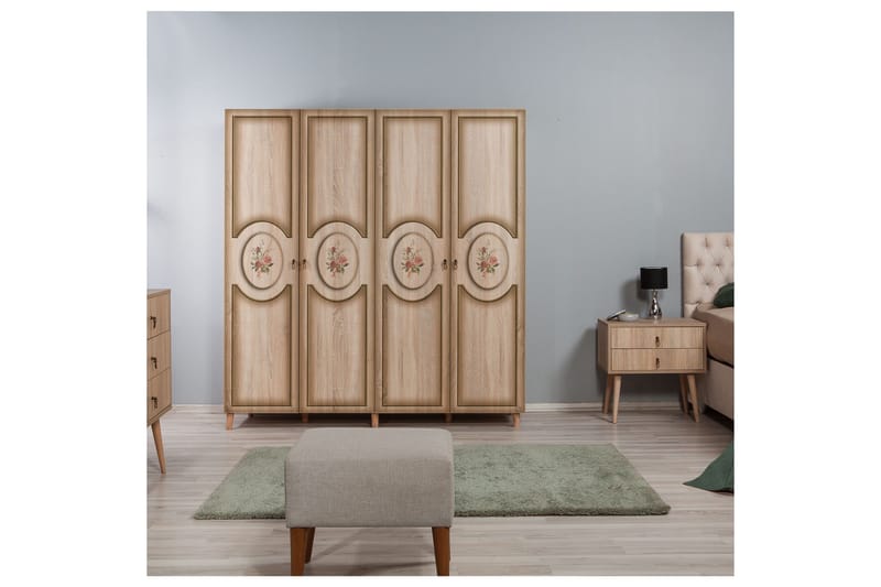 Brokind Garderob 180 cm i Trä - Beige - Förvaring - Klädförvaring - Garderob & garderobssystem