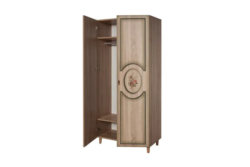 Brokind Garderob 90 cm - Brun - Förvaring - Klädförvaring - Garderob & garderobssystem