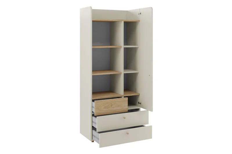 Buhan Garderob 80x185 cm - Beige/Brun - Förvaring - Klädförvaring - Garderob & garderobssystem
