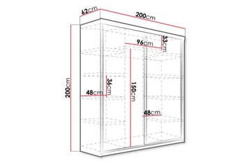 Dunkra Garderob LED-belysning Blå 200 cm - Sonomaek - Förvaring - Klädförvaring - Garderob & garderobssystem
