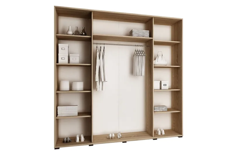 Dunkra Garderob m. Spegel 200x200 cm - Vit - Förvaring - Klädförvaring - Garderob & garderobssystem