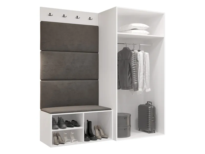 Farosa Hallmöbelset 164x191 cm - Valnöt + Manila 04 - Möbler - Hallmöbler - Möbelset för hall & entre